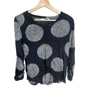 Masai Baini Black Dot Print Top Long Sleeve XS